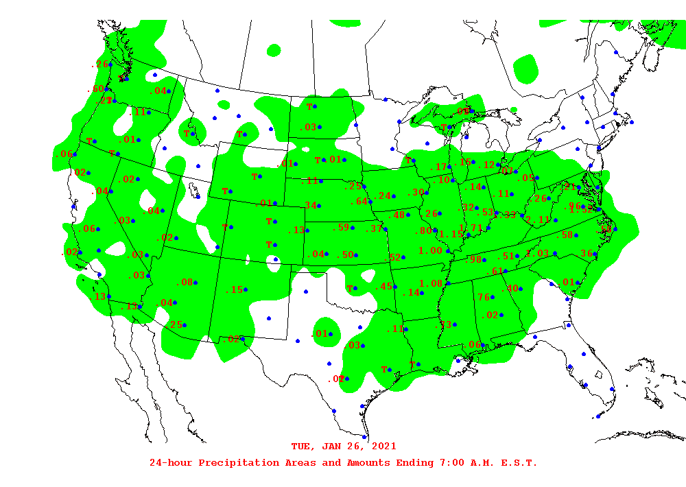 Daily 24-Hour Precipitation Total Map
