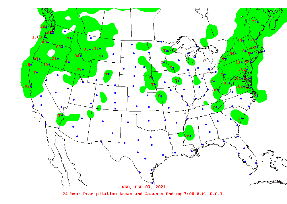 Daily 24-Hour Precipitation Total Map