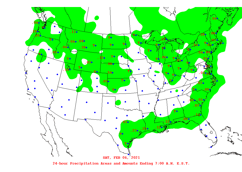 Daily 24-Hour Precipitation Total Map