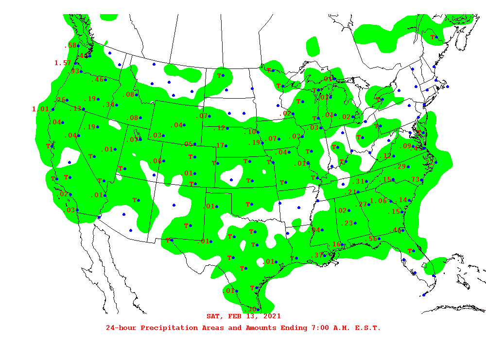 Daily 24-Hour Precipitation Total Map