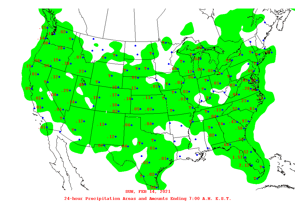 Daily 24-Hour Precipitation Total Map