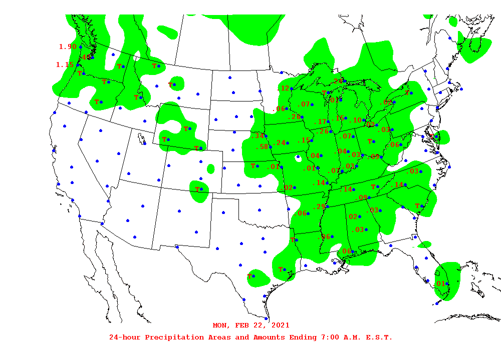 Daily 24-Hour Precipitation Total Map