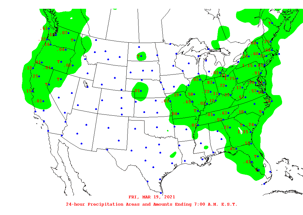 Daily 24-Hour Precipitation Total Map