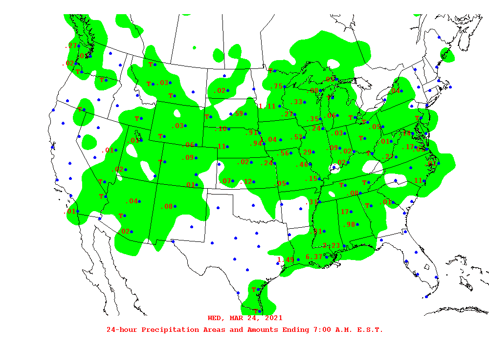 Daily 24-Hour Precipitation Total Map