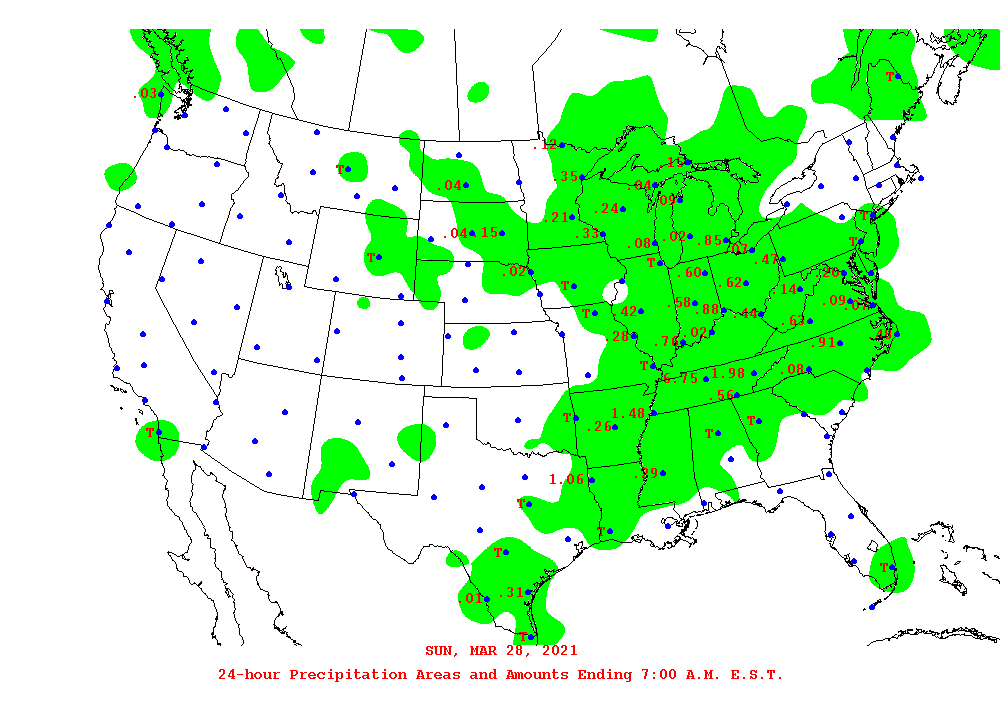 Daily 24-Hour Precipitation Total Map
