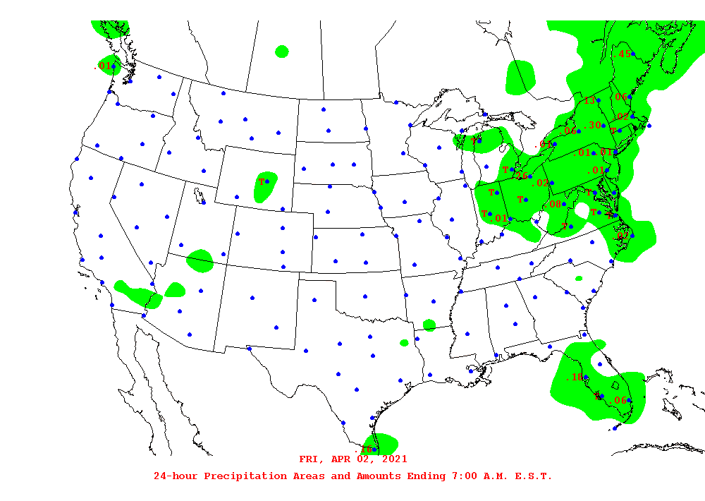 Daily 24-Hour Precipitation Total Map