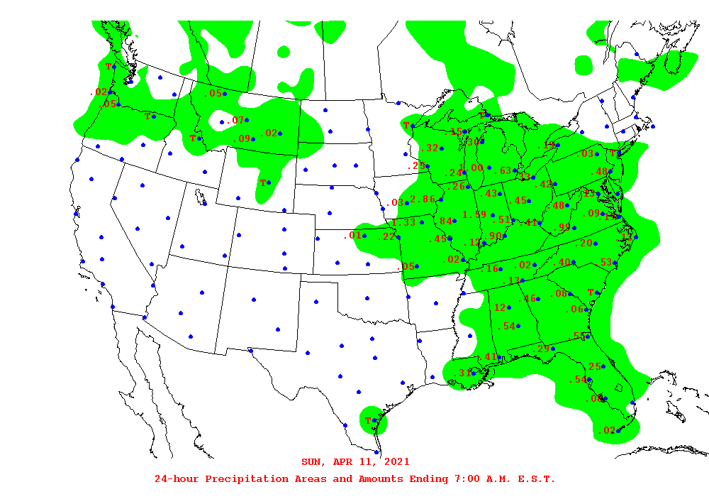 Daily 24-Hour Precipitation Total Map