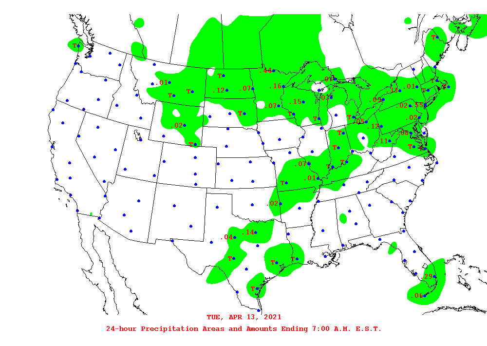 Daily 24-Hour Precipitation Total Map
