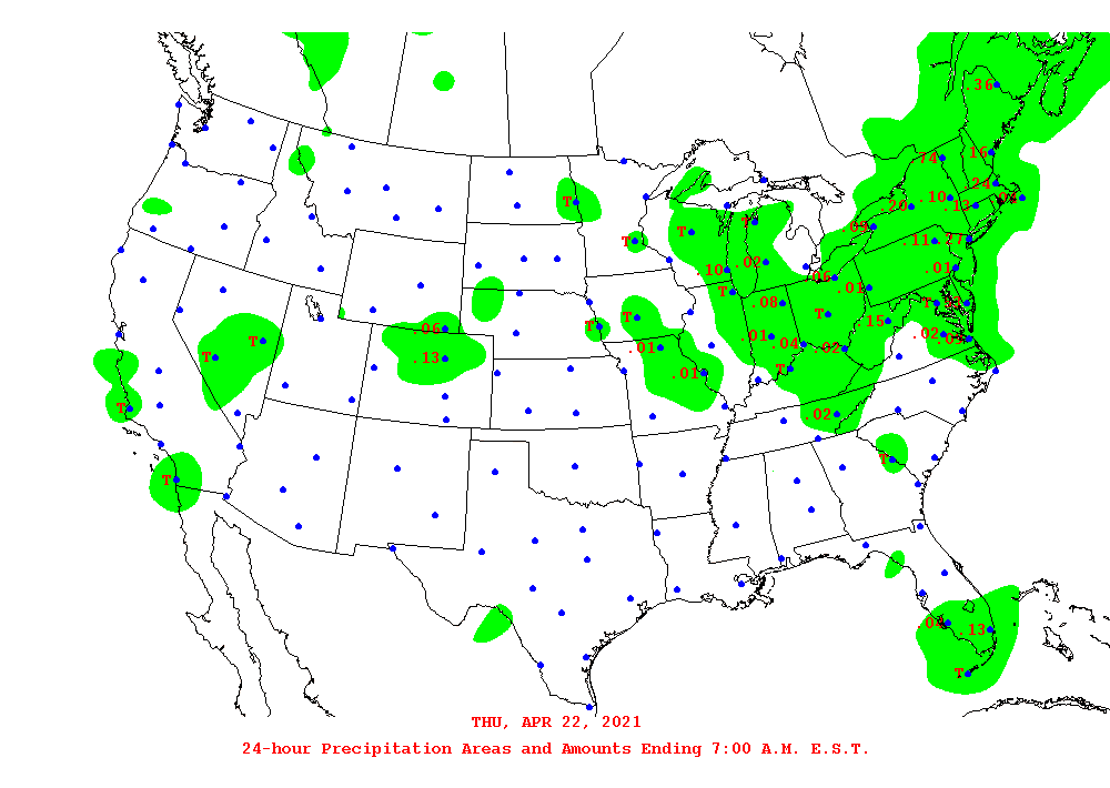 Daily 24-Hour Precipitation Total Map