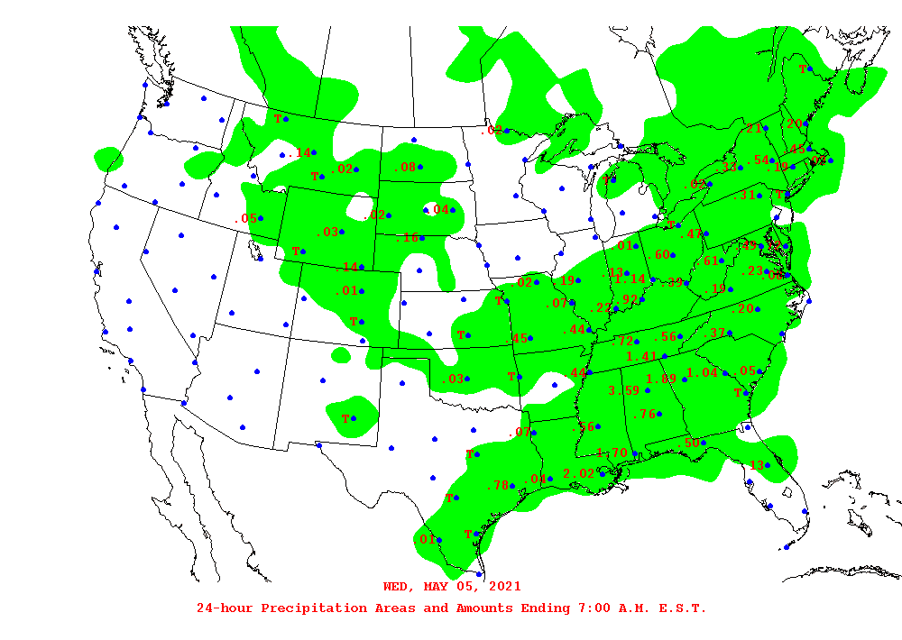 Daily 24-Hour Precipitation Total Map