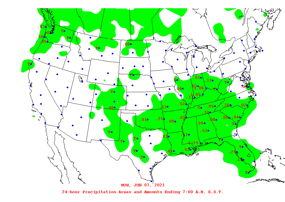 Daily 24-Hour Precipitation Total Map