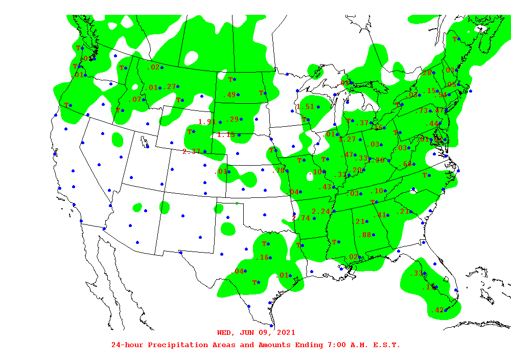 Daily 24-Hour Precipitation Total Map