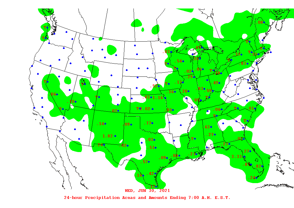 Daily 24-Hour Precipitation Total Map