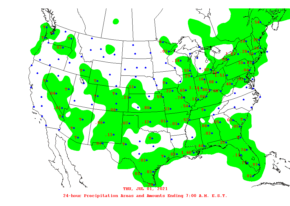 Daily 24-Hour Precipitation Total Map