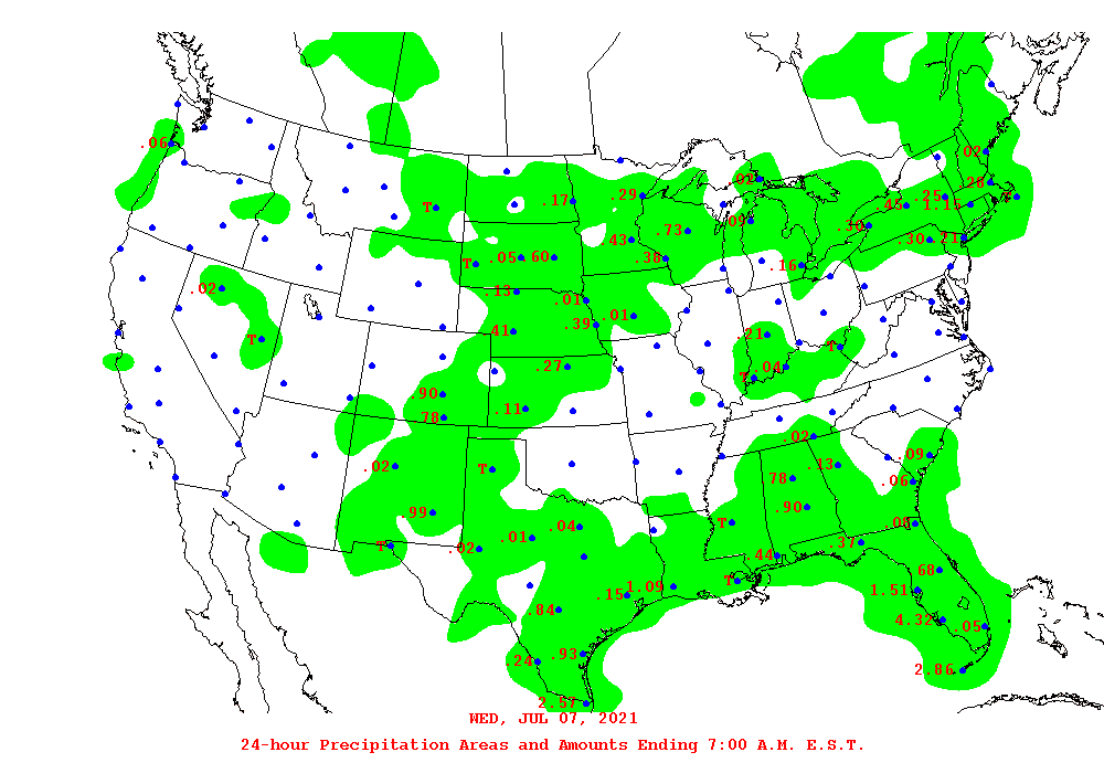 Daily 24-Hour Precipitation Total Map