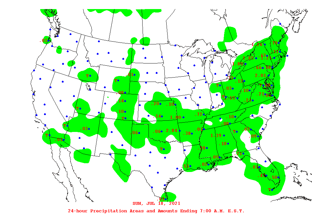 Daily 24-Hour Precipitation Total Map