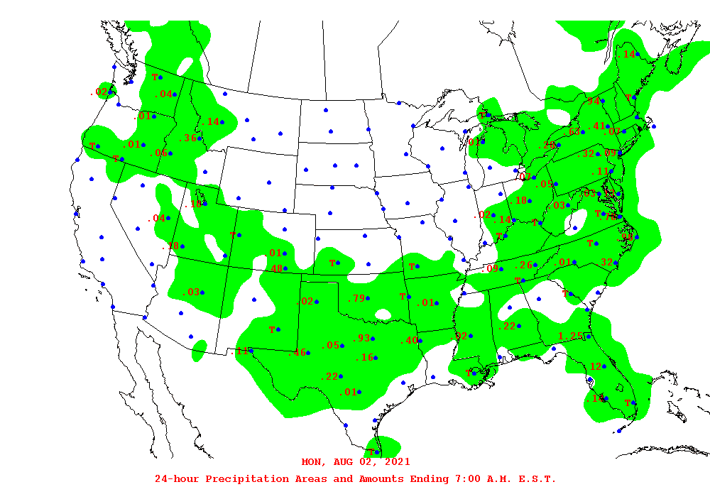 Daily 24-Hour Precipitation Total Map