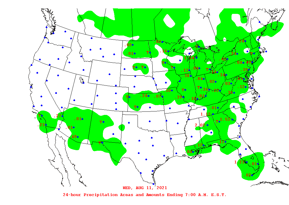 Daily 24-Hour Precipitation Total Map