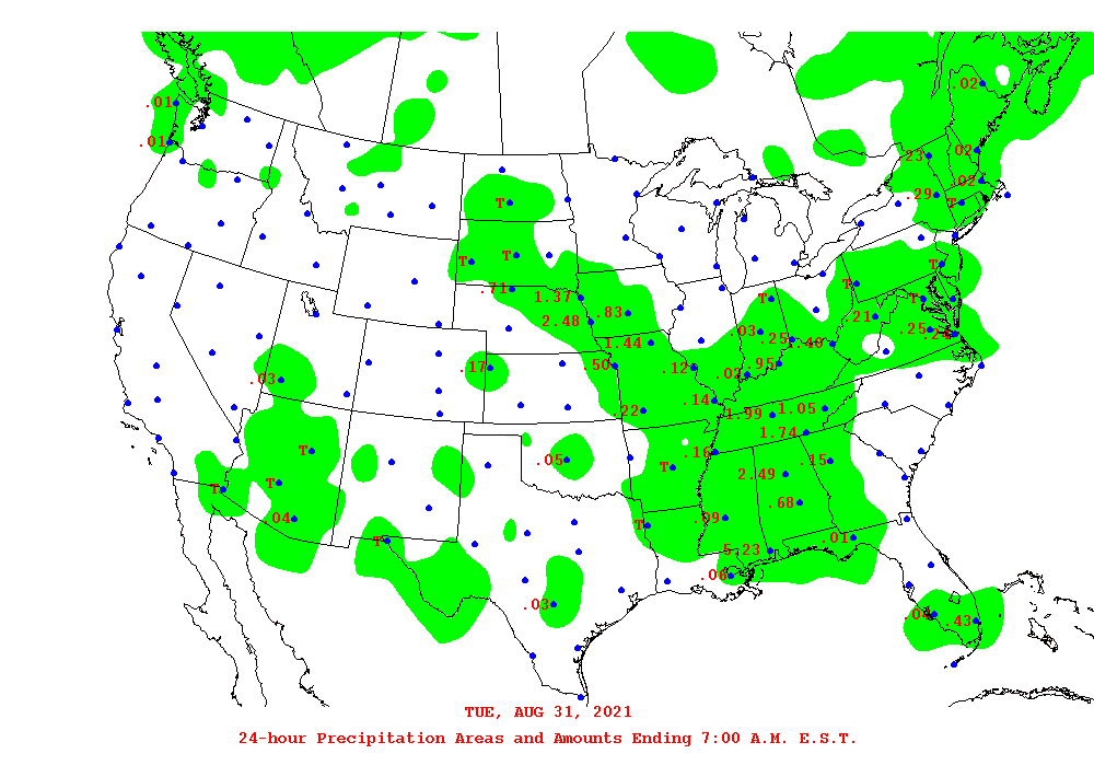 Daily 24-Hour Precipitation Total Map