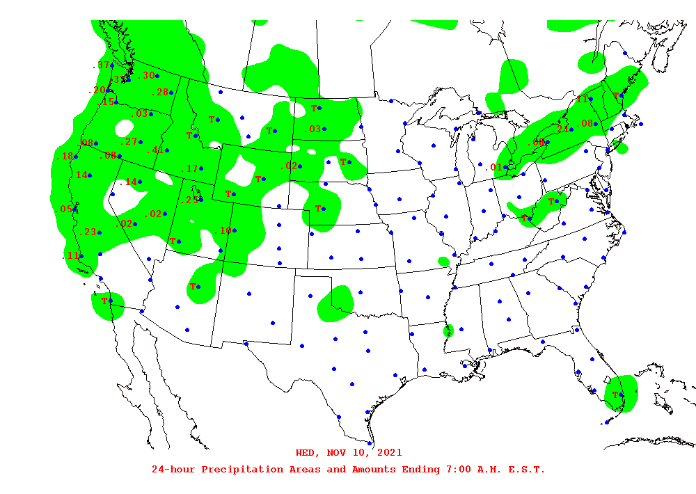 Daily 24-Hour Precipitation Total Map