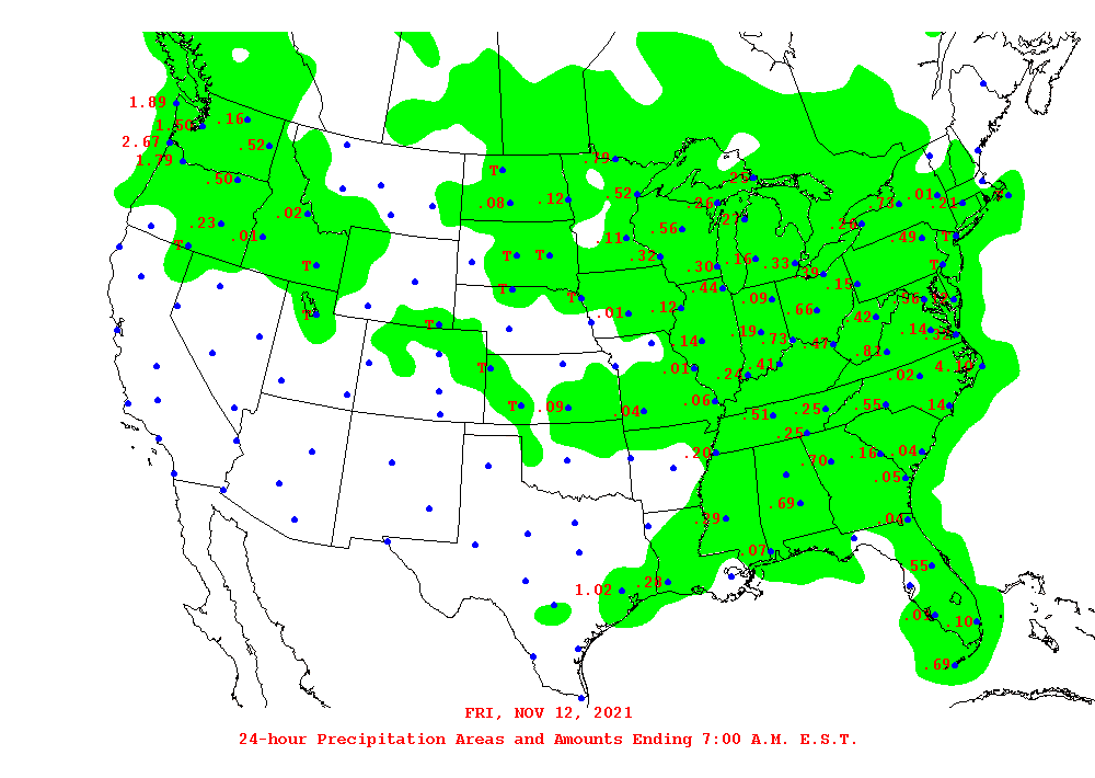 Daily 24-Hour Precipitation Total Map