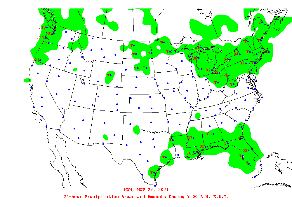 Daily 24-Hour Precipitation Total Map
