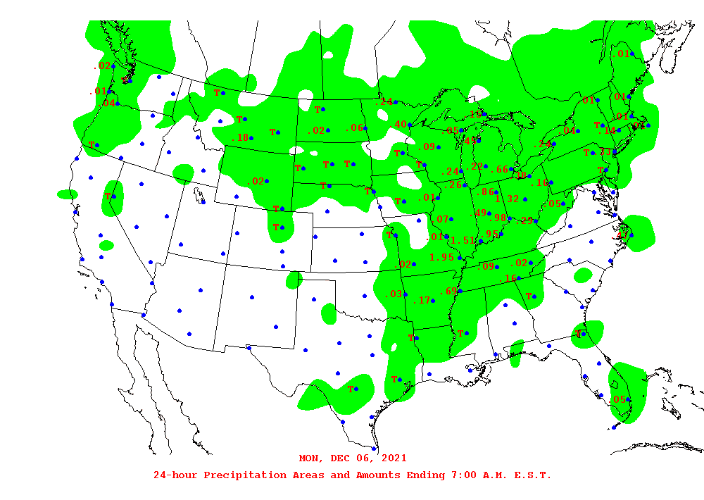 Daily 24-Hour Precipitation Total Map