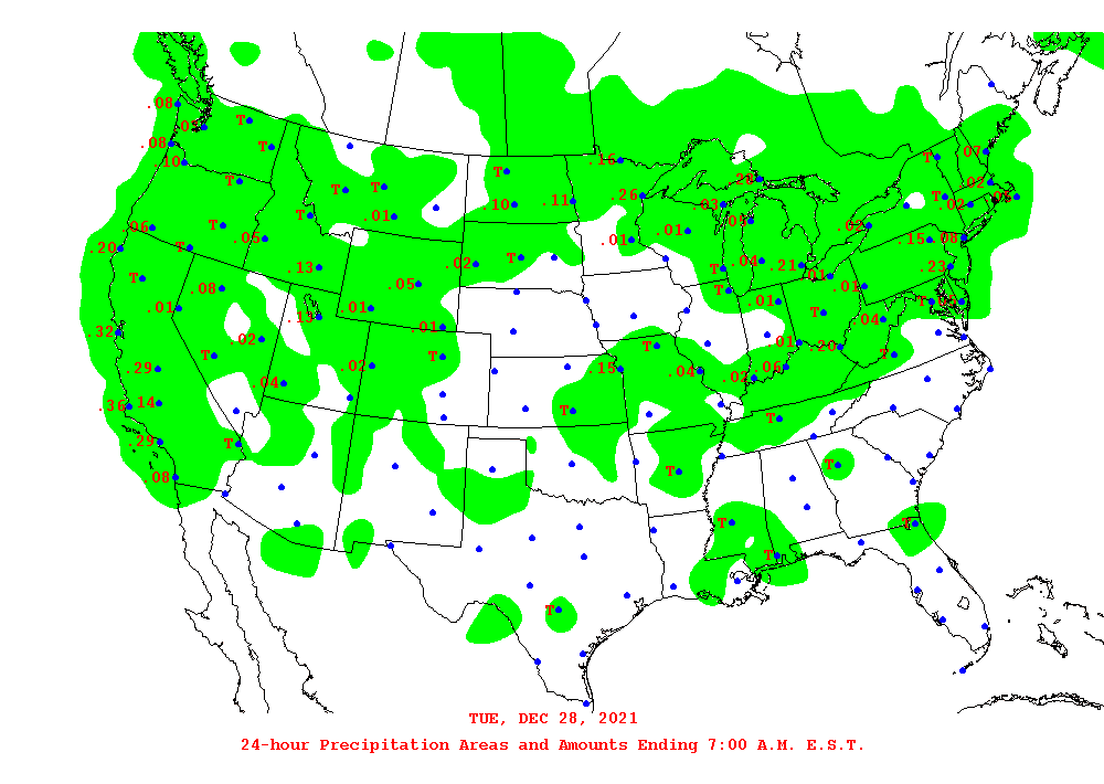 Daily 24-Hour Precipitation Total Map