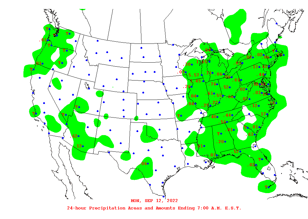 Daily 24-Hour Precipitation Total Map