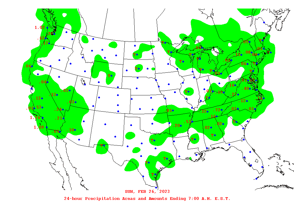 Daily 24-Hour Precipitation Total Map