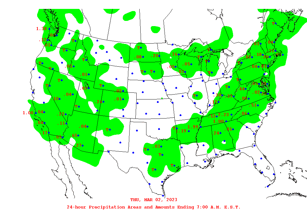 Daily 24-Hour Precipitation Total Map