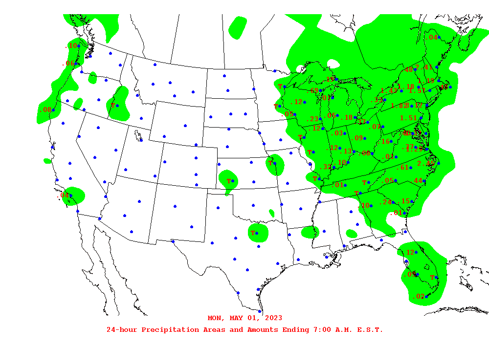 Daily 24-Hour Precipitation Total Map