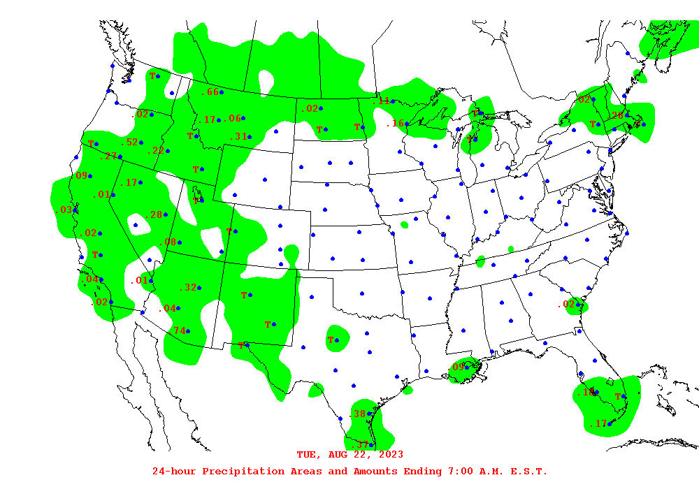Daily 24-Hour Precipitation Total Map