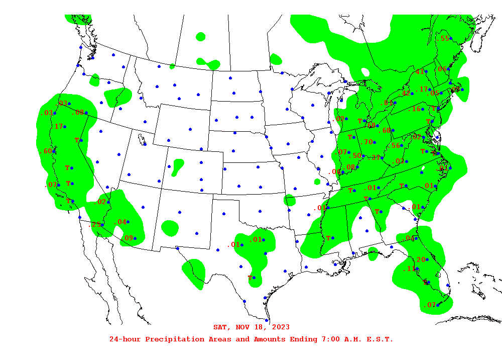 Daily 24-Hour Precipitation Total Map