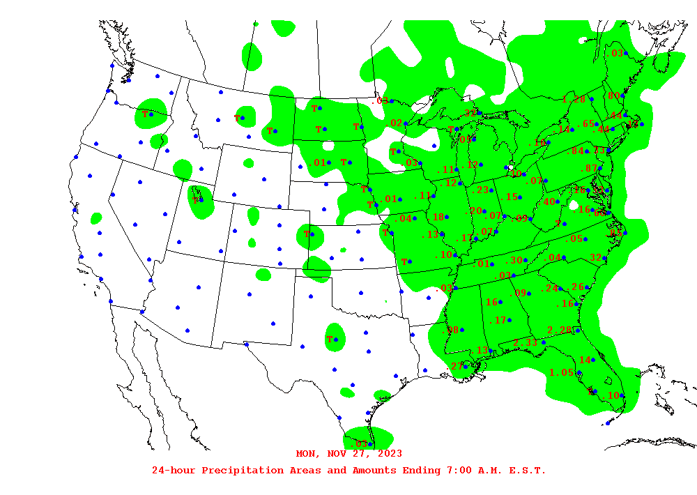 Daily 24-Hour Precipitation Total Map