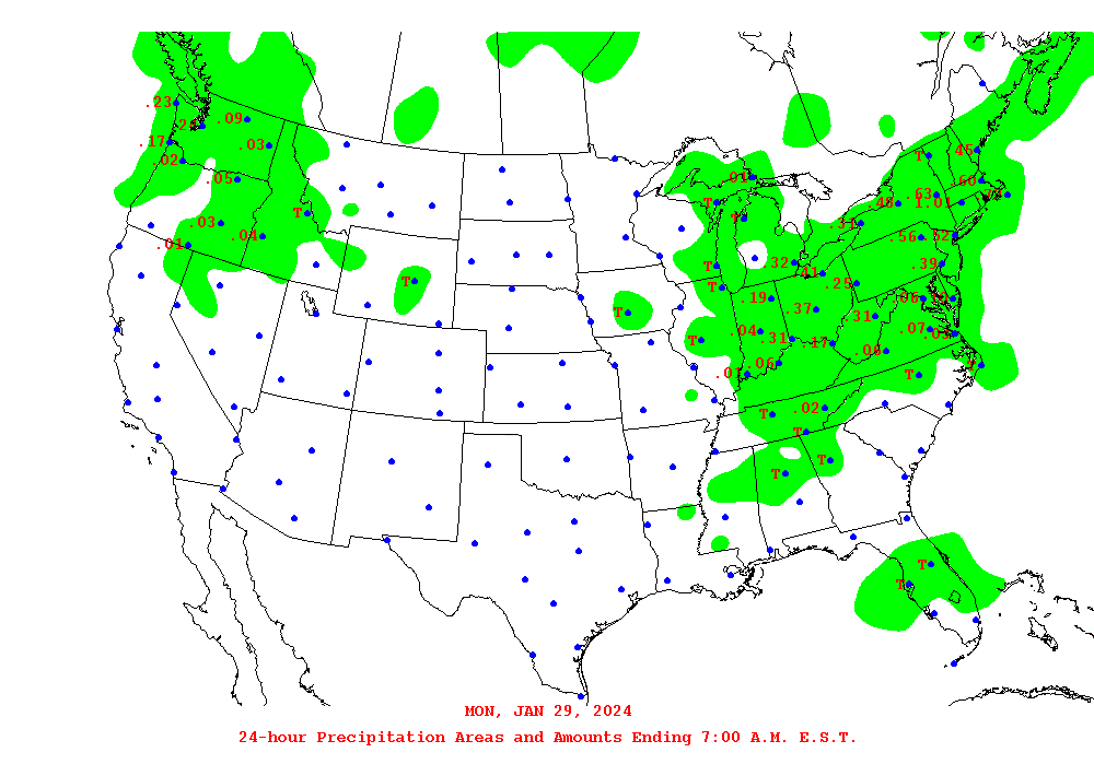 Daily 24-Hour Precipitation Total Map