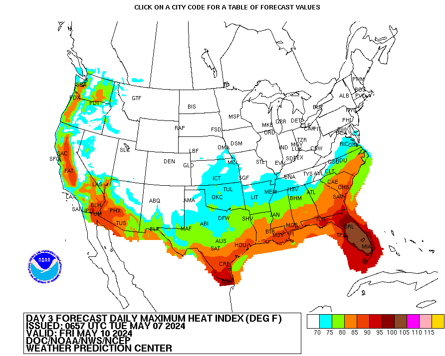 Daily Maximum Heat Index Maps