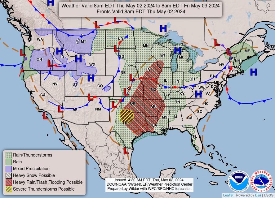 National Weather Map - Click to enlarge