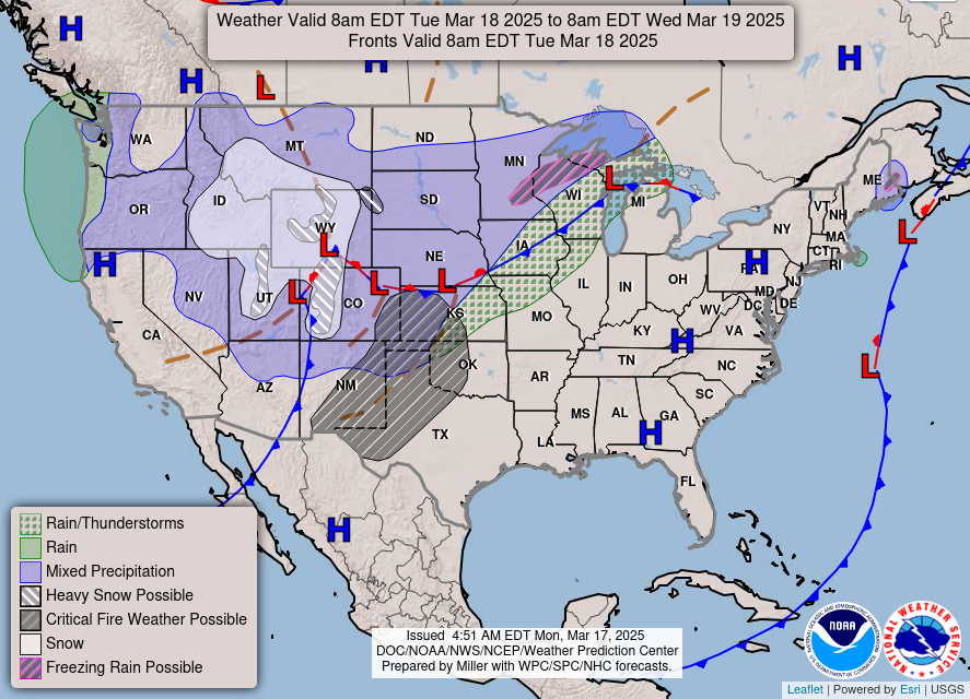 Tomorrows National Weather Map