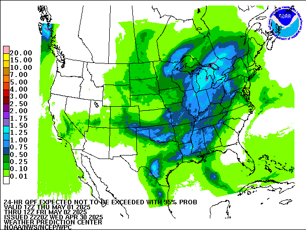 24-Hour 95th
                     Percentile QPF valid 12Z May 2, 2025