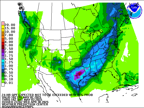 24-Hour 95th
                     Percentile QPF valid 18Z May 3, 2025