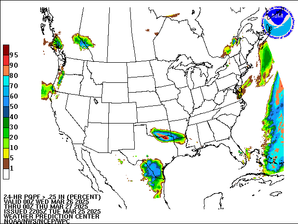 24-Hour PQPF valid 00Z March 27, 2025