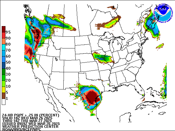 24-Hour PQPF valid 18Z March 27, 2025