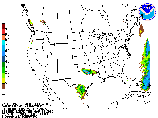 24-Hour PQPF valid 00Z March 27, 2025