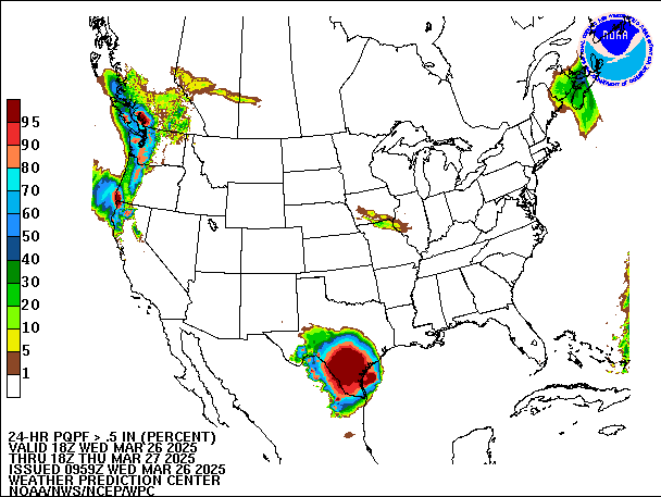 24-Hour PQPF valid 18Z March 27, 2025