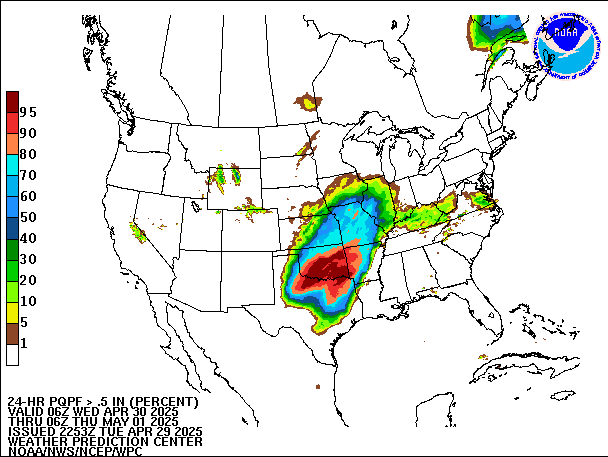 24-Hour PQPF valid 06Z May 1, 2025
