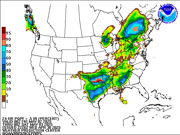 24-Hour PQPF valid 00Z May 3, 2025