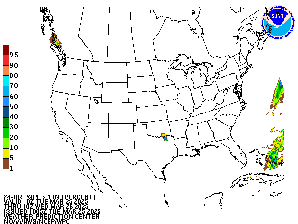 24-Hour PQPF valid 18Z March 26, 2025