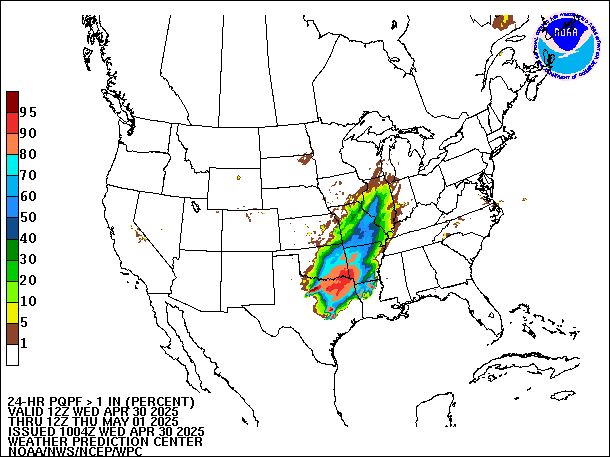 24-Hour PQPF valid 12Z May 1, 2025