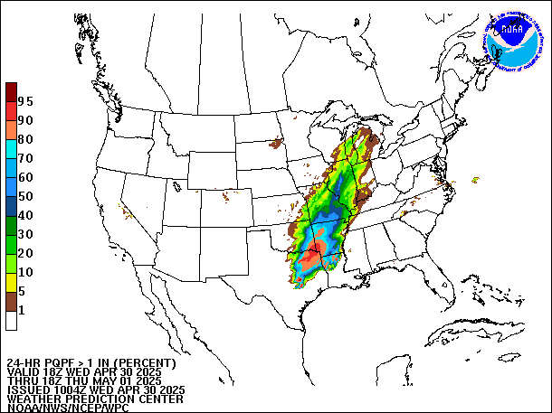 24-Hour PQPF valid 18Z May 1, 2025